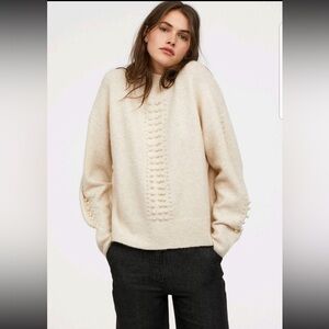 Soft Knit Sweater with pearl detail size M